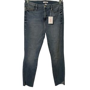 Good American Good Legs High Rise Skinny Raw Edge Hem Jeans Size 32 (14) NEW